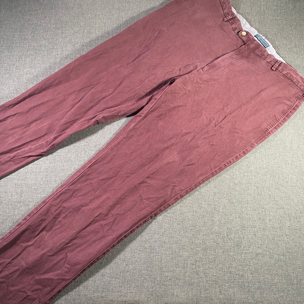 Peter Millar Pima Cotton Pants 38x36 Burgundy Chinos Casual Trousers Mens